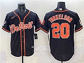 Men's Detroit Tigers #20 Spencer Torkelson Black With Patch Cool Base Stitched Jersey,baseball caps,new era cap wholesale,wholesale hats